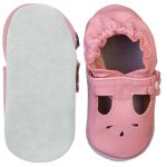 Sandália Boneca para bebê em couro Eco Rosa - Babo Uabu