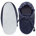 Sapatinho para bebê Top Sider em couro Denim Marinho - Babo Uabu