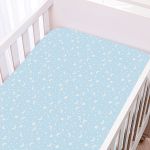 Lençol de baixo para berço em malha Estrelinhas Azul Bambi - Incomfral