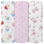 Kit 3 Cueiros para bebê flanelado Ursinhas Bublim - Incomfral