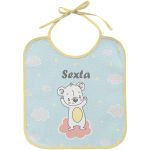 Kit 7 Babadores para bebê em atoalhado Semaninha Amarelo Bambi - Incomfral