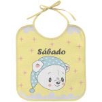 Kit 7 Babadores para bebê em atoalhado Semaninha Amarelo Bambi - Incomfral
