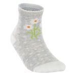 Tripack: 3 meias Soquete para bebê Flor/Branco/Mescla
