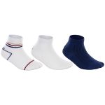 Tripack: 3 meias Soquete para bebê Listras/Branco/Azul