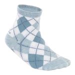 Tripack: 3 meias Soquete para bebê Xadrez/Branco/Azul