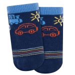 Tripack: 3 meias Soquete para bebê Carro/Branco/Azul