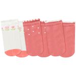 Tripack: 3 meias Soquete para bebê Flor/Poá/Rosa