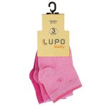 Tripack: 3 meias Soquete para bebê Rosa Claro/Rosa/Pink - Lupo