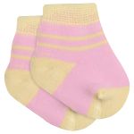Kit Luva e Meia para bebê recém-nascido Rosa/Amarelo - Lupo