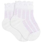 Tripack: 3 meias Soquete para bebê Branco/Flor/Branco - Lupo