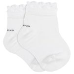 Tripack: 3 meias Soquete para bebê Branco/Flor/Branco - Lupo
