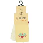 Tripack: 3 meias Soquete para bebê Ladybug Off White/Poá/Amarela - Lupo