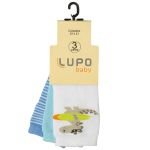 Tripack: 3 meias Soquete para bebê Dino Surfista - Lupo