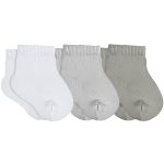 Tripack: 3 meias Soquete para bebê Branca/Mescla/Cinza - Lupo