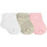 Tripack: 3 meias Soquete para bebê Branca/Mescla/Rosa - Lupo