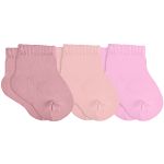 Tripack: 3 meias Soquete para bebê Nude/Rosa/Lilás - Lupo