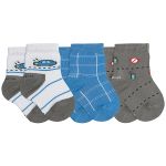 Tripack: 3 meias Soquete para bebê Carro/Xadrez/Pista - Lupo