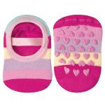Meia Sapatilha atoalhada para bebê Listras Pink - Lupo