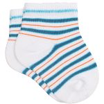 Tripack: 3 meias Soquete para bebê Branca/Cinza/Azul - Lupo