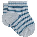 Tripack: 3 meias Soquete para bebê Branca/Cinza/Azul - Lupo