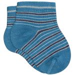Tripack: 3 meias Soquete para bebê Branca/Cinza/Azul - Lupo