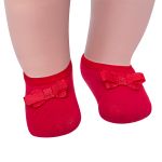 Meia Sapatilha atoalhada para bebê Laço Vermelha - Lupo