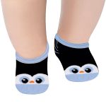 Meia Sapatilha atoalhada para bebê Pinguim Azul - Lupo