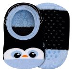 Meia Sapatilha atoalhada para bebê Pinguim Azul - Lupo
