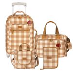 Mala com rodinhas + Bolsa Anne + Frasqueira Térmica Emy + Porta Carteira de Vacinação Cogumelos - Masterbag