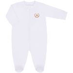 Pack 2 Macacões longos com zíper para bebê em algodão egípcio Branco - Coquelicot