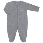 Pack 2 Macacões longos com zíper para bebê em algodão Mescla/Marinho- Coquelicot
