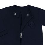 Pack 2 Macacões longos com zíper para bebê em algodão Mescla/Marinho- Coquelicot