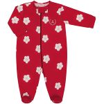 Pack 2 Macacões longos com zíper para bebê em algodão egípcio Flowers - Coquelicot