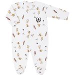 Pack 2 Macacões longos com zíper para bebê em algodão egípcio Urso Golf - Coquelicot