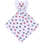 Kit: Naninha Ursinha + Touca + Par de Luvas para bebê em suedine Love - Coquelicot