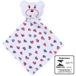 Kit: Naninha Ursinha + Touca + Par de Luvas para bebê em suedine Love - Coquelicot