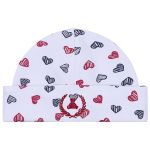 Kit: Naninha Ursinha + Touca + Par de Luvas para bebê em suedine Love - Coquelicot