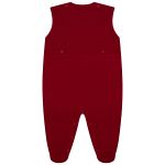 Jogo Maternidade: Jardineira + Body longo golinha + Touca + Par de Luvas + Manta + Vira Manta em suedine Vermelho - Coquelicot