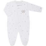 Pack 2 Macacões longos com zíper para bebê em algodão egípcio Estrelinha Mescla/Branco - Coquelicot