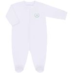 Pack 2 Macacões longos com zíper para bebê em algodão egípcio Estrelinha Verde/Branco - Coquelicot