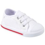 Tênis para bebê com elástico New Star Branco e Vermelho - Keto Baby