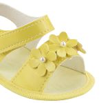 Sandália para bebê Florzinhas Amarela - Keto Baby