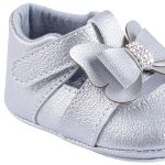 Sapatilha para bebê Laço Borboleta Prata - Keto Baby