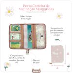 Porta Carteira de Vacinação de bebê Margaridas - Masterbag