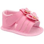 Sandália Peeptoe para bebê Laço Borboletas Rosa - Keto Baby