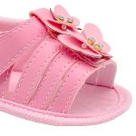 Sandália Peeptoe para bebê Laço Borboletas Rosa - Keto Baby