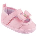 Sapatilha para bebê Lacinho Strass Rosa - Keto Baby