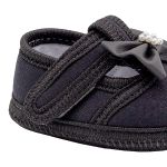 Sapatilha para bebê em malha Laço Preto - Keto Baby