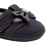 Sapatilha para bebê em malha Laço Preto - Keto Baby