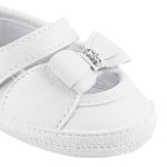 Sapatilha para bebê Lacinho Strass Branco - Keto Baby
